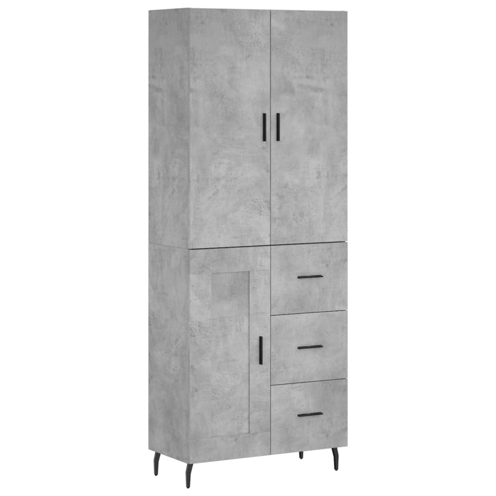 Credenza Grigio Cemento 69,5x34x180 cm in Legno Multistrato 3196031