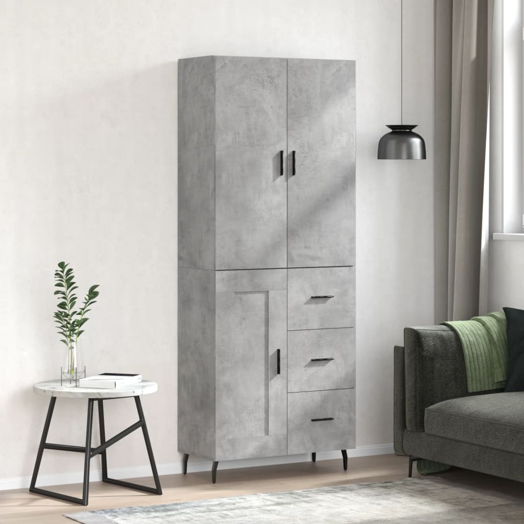 Credenza Grigio Cemento 69,5x34x180 cm in Legno Multistrato 3196031