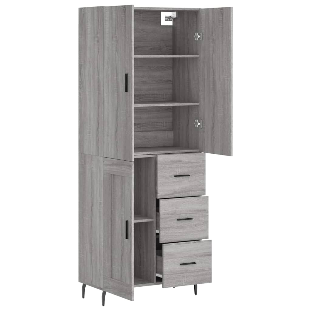 Credenza Grigio Sonoma 69,5x34x180 cm in Legno Multistrato 3196033