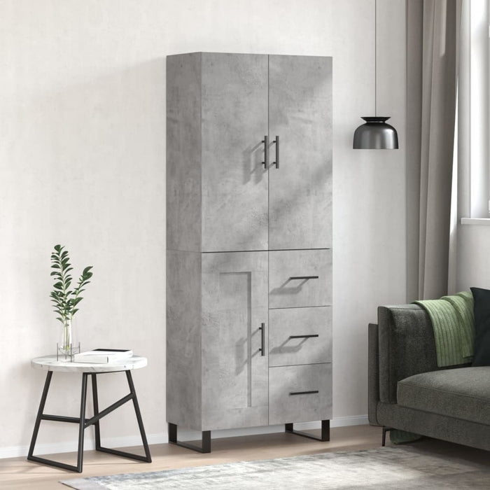 Credenza Grigio Cemento 69,5x34x180 cm in Legno Multistrato 3196039