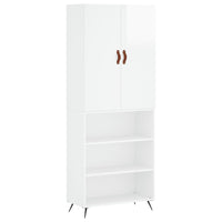 Credenza Bianco Lucido 69,5x34x180 cm in Legno Multistrato 3196045