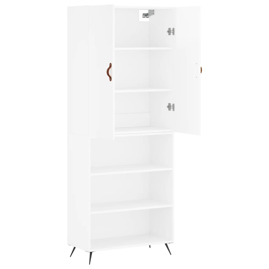 Credenza Bianco Lucido 69,5x34x180 cm in Legno Multistrato 3196045