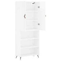 Credenza Bianco Lucido 69,5x34x180 cm in Legno Multistrato 3196045