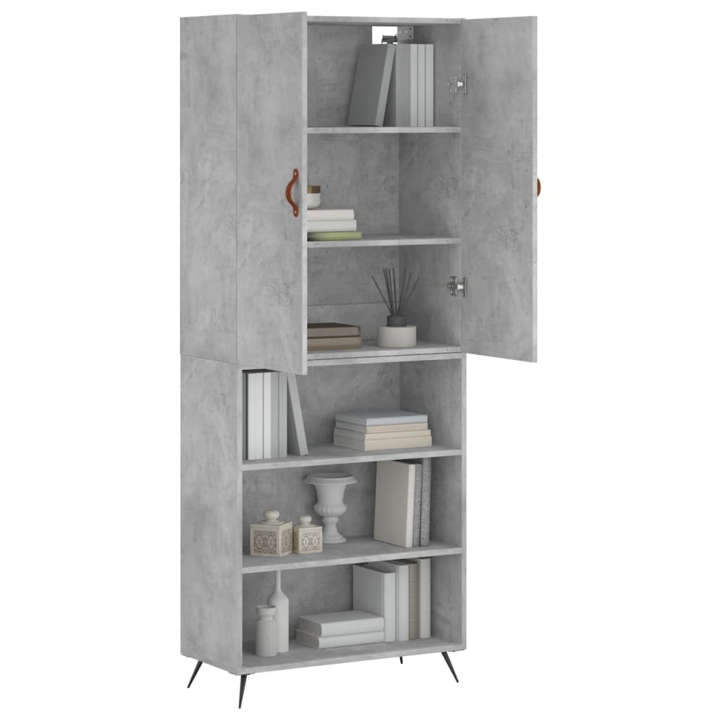 Credenza Grigio Cemento 69,5x34x180 cm in Legno Multistrato 3196047