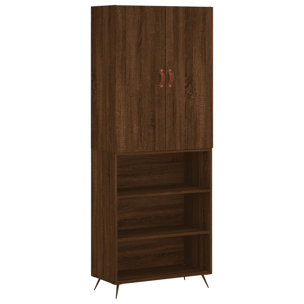 Credenza Rovere Marrone 69,5x34x180 cm in Legno Multistrato 3196050