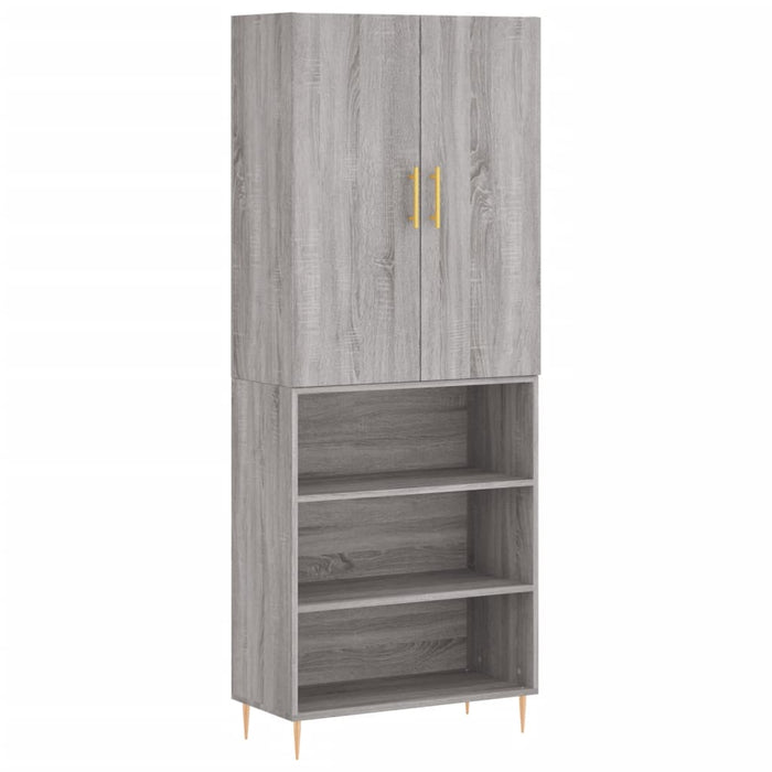 Credenza Grigio Sonoma 69,5x34x180 cm in Legno Multistratocod mxl 125856