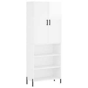 Credenza Bianco Lucido 69,5x34x180 cm in Legno Multistrato 3196077