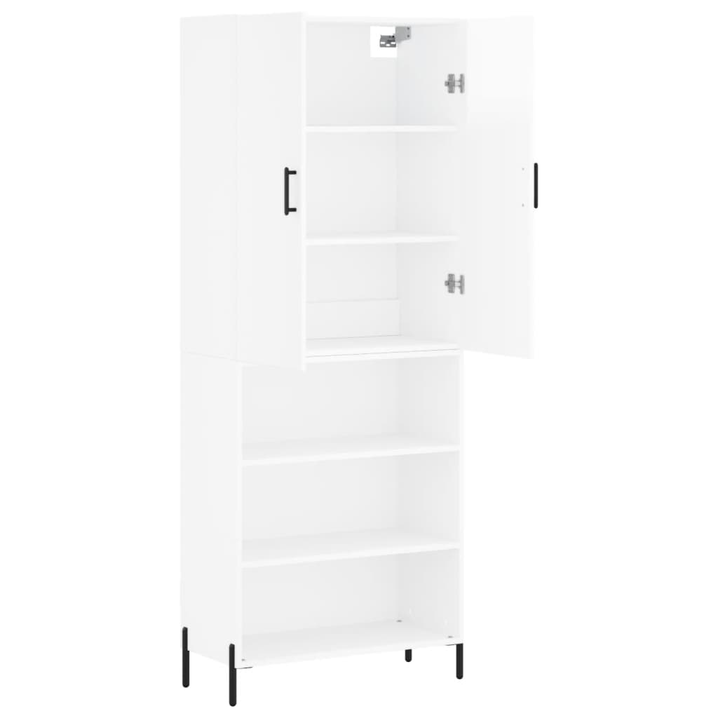 Credenza Bianco Lucido 69,5x34x180 cm in Legno Multistrato 3196077