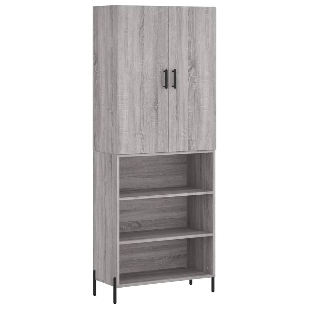 Credenza Grigio Sonoma 69,5x34x180 cm in Legno Multistrato 3196081