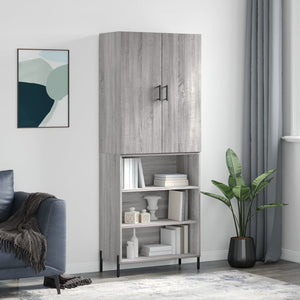 Credenza Grigio Sonoma 69,5x34x180 cm in Legno Multistratocod mxl 102032