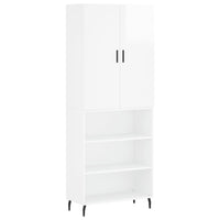 Credenza Bianco Lucido 69,5x34x180 cm in Legno Multistrato 3196085