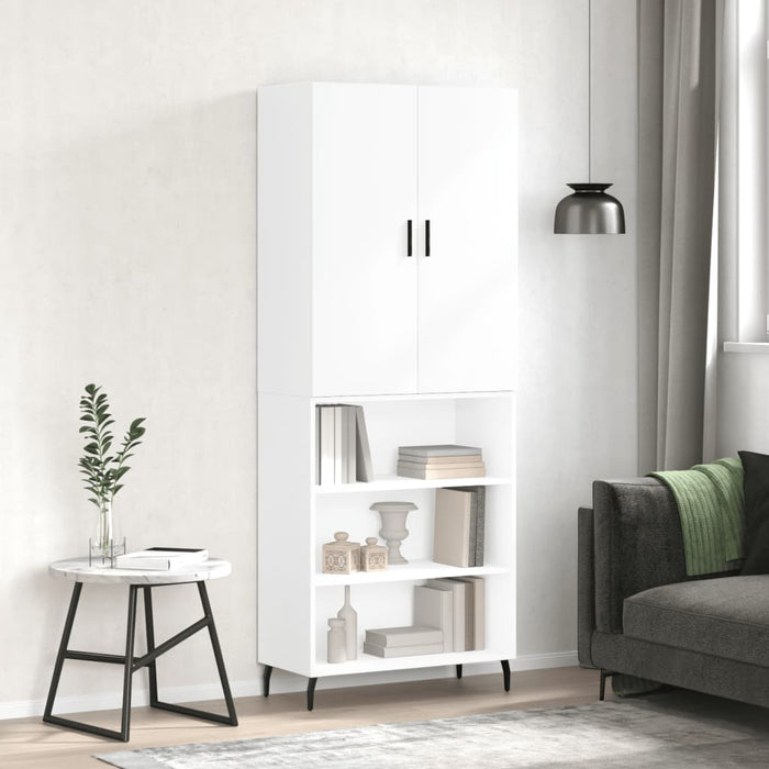 Credenza Bianco Lucido 69,5x34x180 cm in Legno Multistrato 3196085