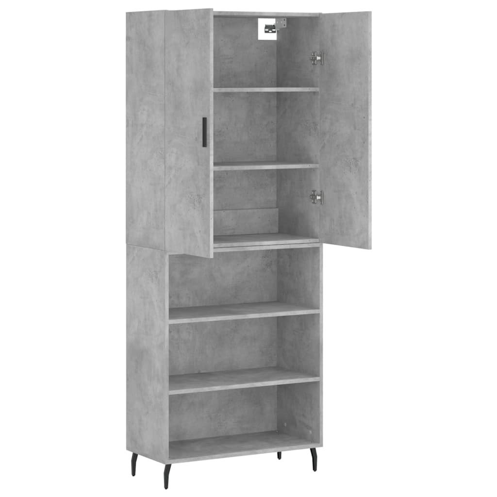 Credenza Grigio Cemento 69,5x34x180 cm in Legno Multistrato 3196087