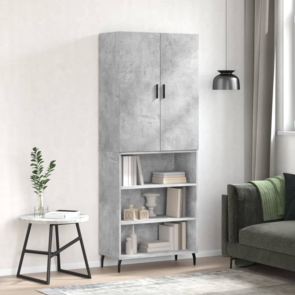 Credenza Grigio Cemento 69,5x34x180 cm in Legno Multistrato 3196087