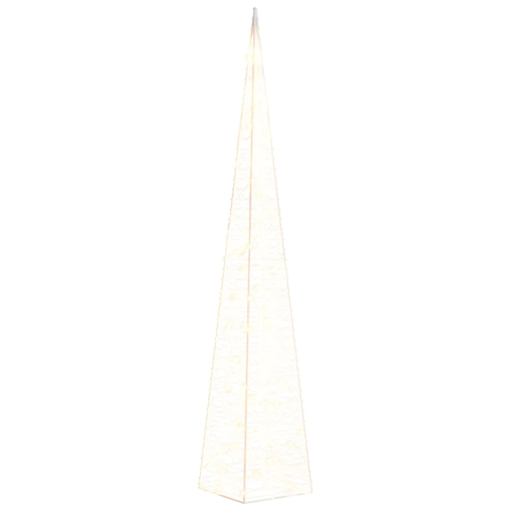 Cono di Luce di Natale 60 LED Bianco Caldo 120 cm in Acrilico 356283