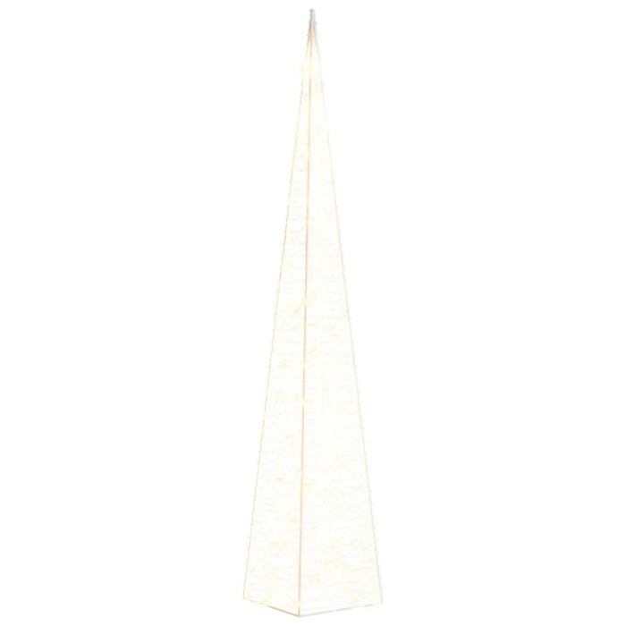 Cono di Luce di Natale 60 LED Bianco Caldo 120 cm in Acrilico 356283