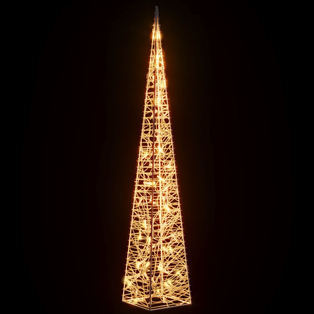 Cono di Luce di Natale 60 LED Bianco Caldo 120 cm in Acrilico 356283