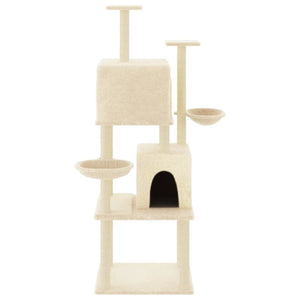 Albero per Gatti con Tiragraffi in Sisal Crema 180 cmcod mxl 126866