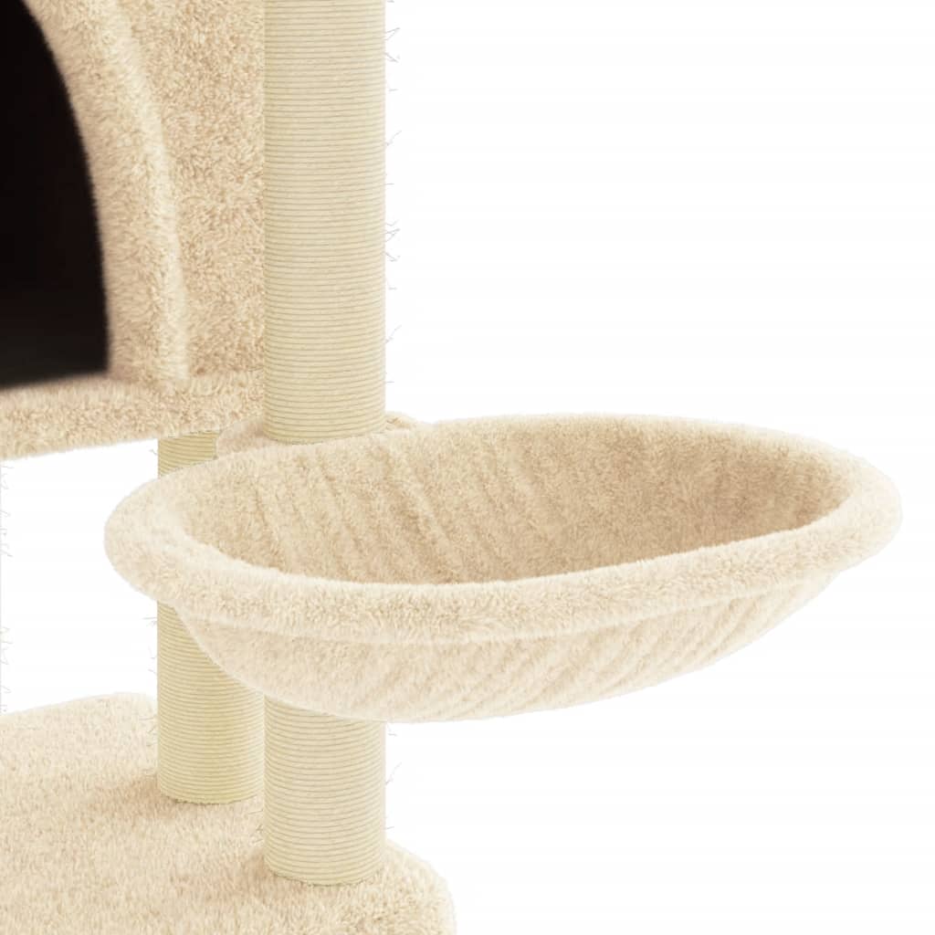 Albero per Gatti con Tiragraffi in Sisal Crema 180 cm 172031