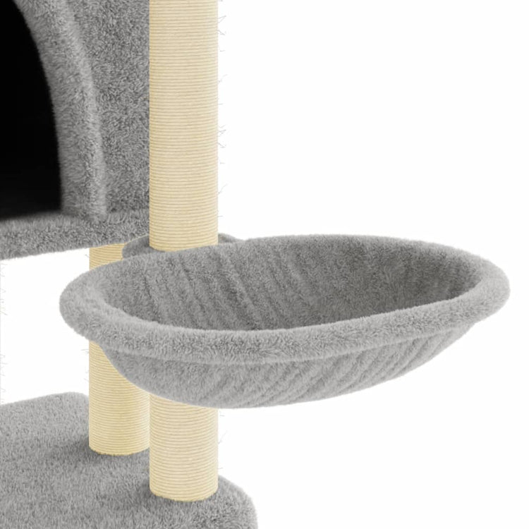 Albero per Gatti con Tiragraffi in Sisal Grigio Chiaro 180 cm 172032