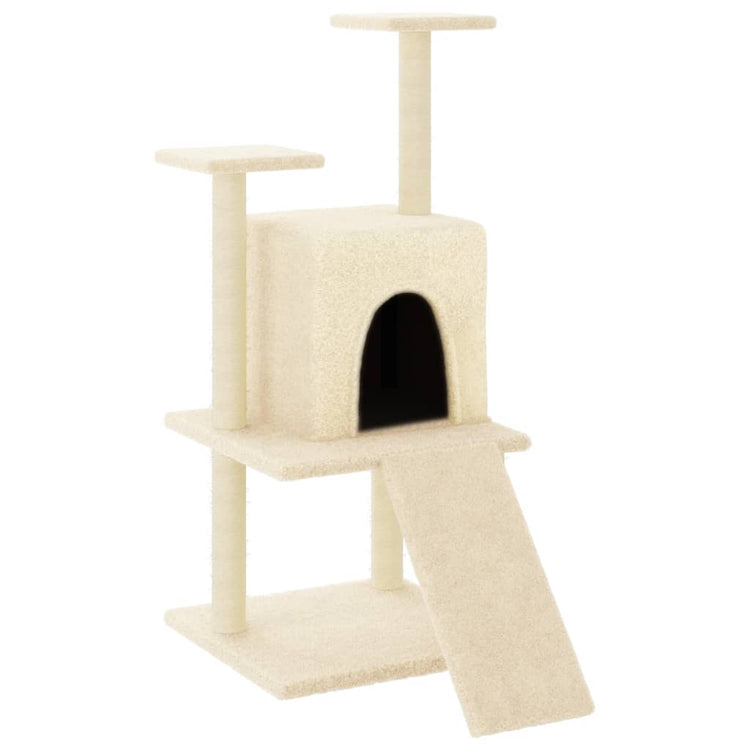 Albero per Gatti con Tiragraffi in Sisal Crema 110 cm 172037