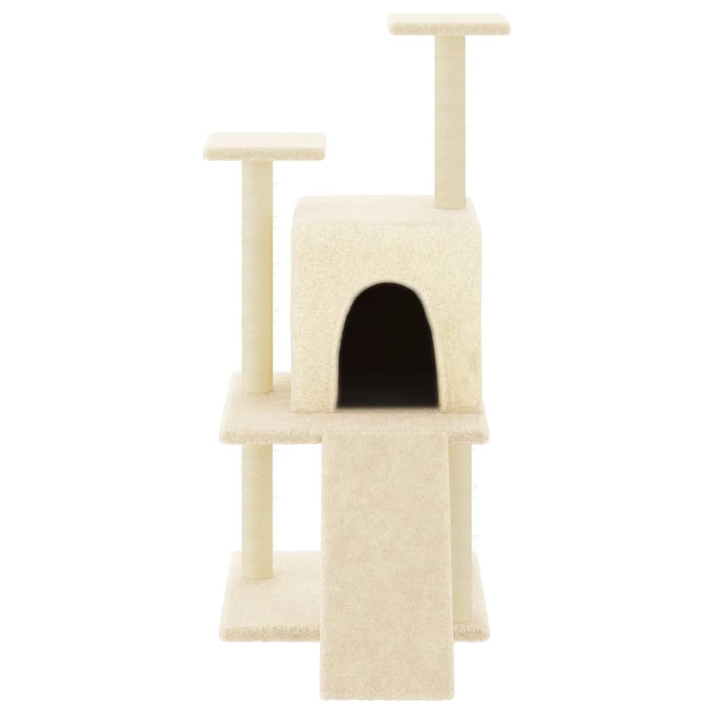 Albero per Gatti con Tiragraffi in Sisal Crema 110 cmcod mxl 79114