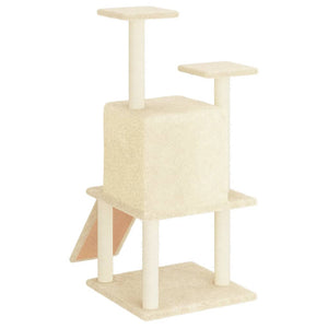 Albero per Gatti con Tiragraffi in Sisal Crema 110 cm 172037