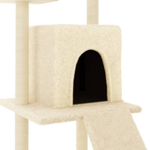 Albero per Gatti con Tiragraffi in Sisal Crema 110 cm 172037