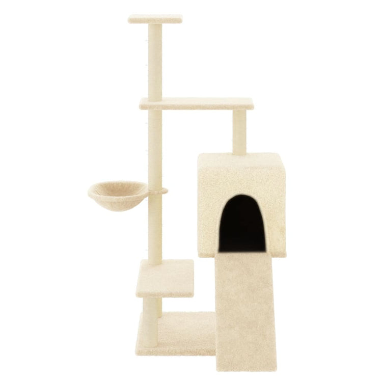 Albero per Gatti con Tiragraffi in Sisal Crema 130,5 cm 172040