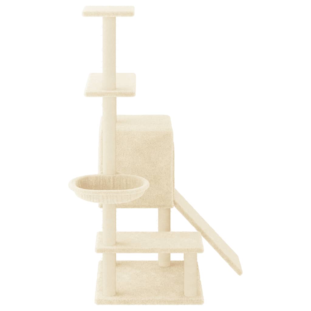 Albero per Gatti con Tiragraffi in Sisal Crema 130,5 cm 172040