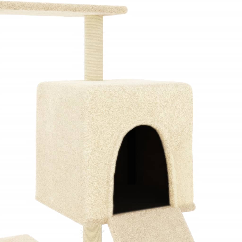 Albero per Gatti con Tiragraffi in Sisal Crema 130,5 cm 172040