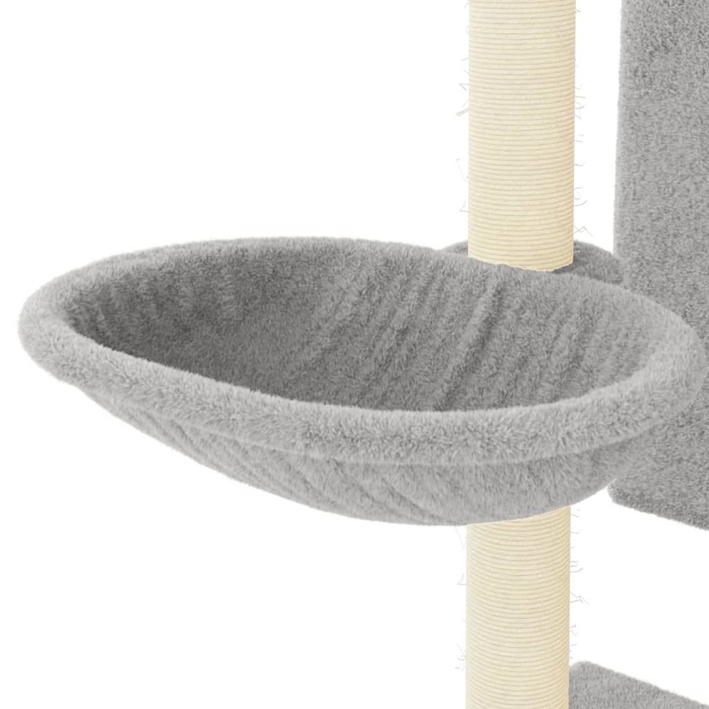 Albero per Gatti con Tiragraffi in Sisal Grigio Chiaro 130,5 cm 172041