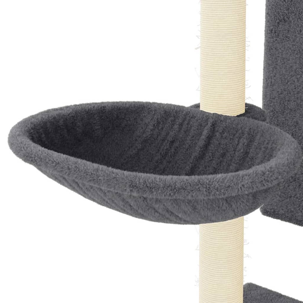 Albero per Gatti con Tiragraffi in Sisal Grigio Scuro 130,5 cm 172042