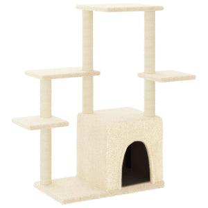 Albero per Gatti con Tiragraffi in Sisal Crema 97,5 cm 172049