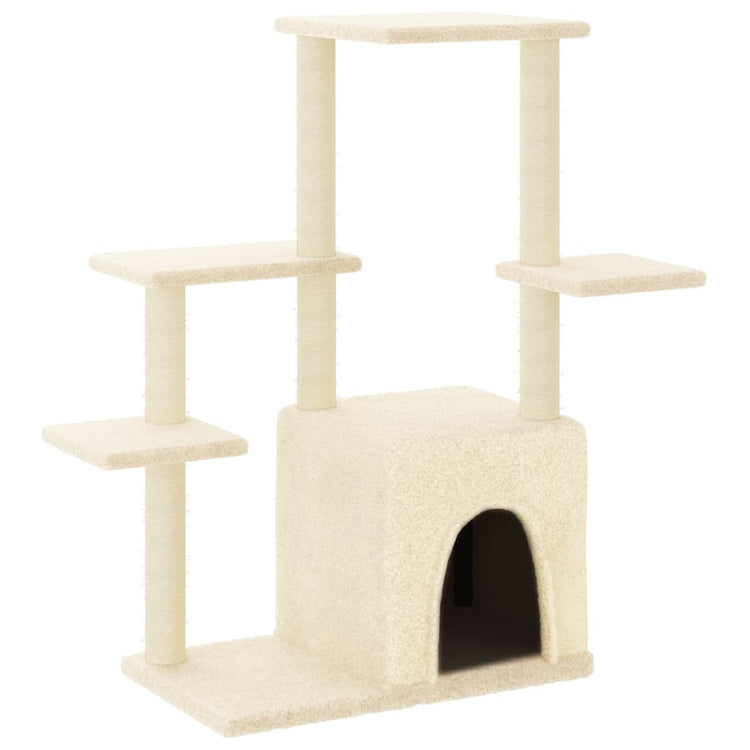 Albero per Gatti con Tiragraffi in Sisal Crema 97,5 cm 172049