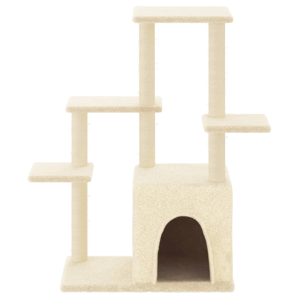 Albero per Gatti con Tiragraffi in Sisal Crema 97,5 cm 172049