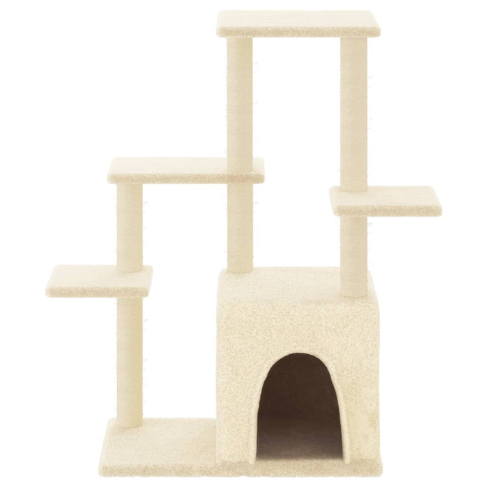 Albero per Gatti con Tiragraffi in Sisal Crema 97,5 cmcod mxl 78958