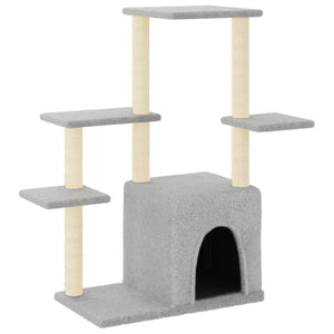 Albero per Gatti con Tiragraffi in Sisal Grigio Chiaro 97,5 cmcod mxl 121210