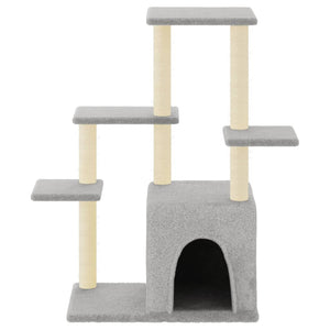 Albero per Gatti con Tiragraffi in Sisal Grigio Chiaro 97,5 cmcod mxl 121210