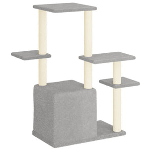 Albero per Gatti con Tiragraffi in Sisal Grigio Chiaro 97,5 cm 172050