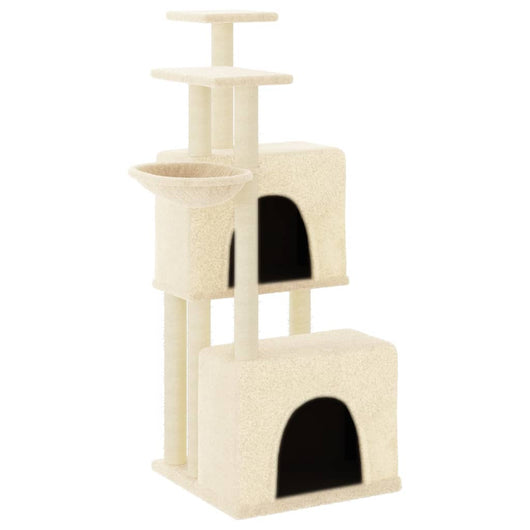 Albero per Gatti con Tiragraffi in Sisal Crema 122 cm 172052