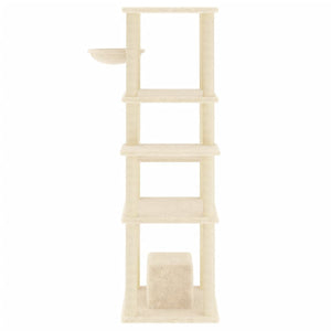 Albero per Gatti con Tiragraffi in Sisal Crema 154 cm 172055