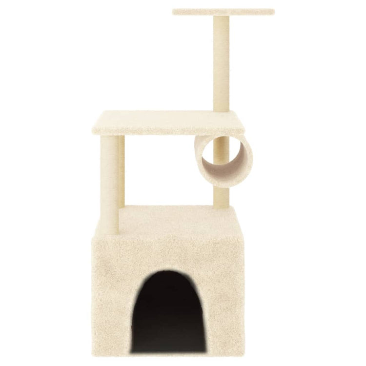 Albero per Gatti con Tiragraffi in Sisal Crema 109,5 cm 172058