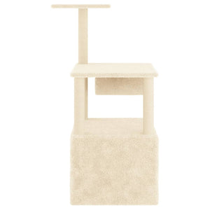 Albero per Gatti con Tiragraffi in Sisal Crema 109,5 cm 172058