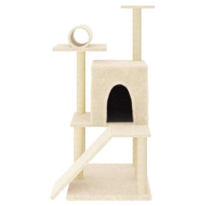 Albero per Gatti con Tiragraffi in Sisal Crema 110,5 cmcod mxl 83961