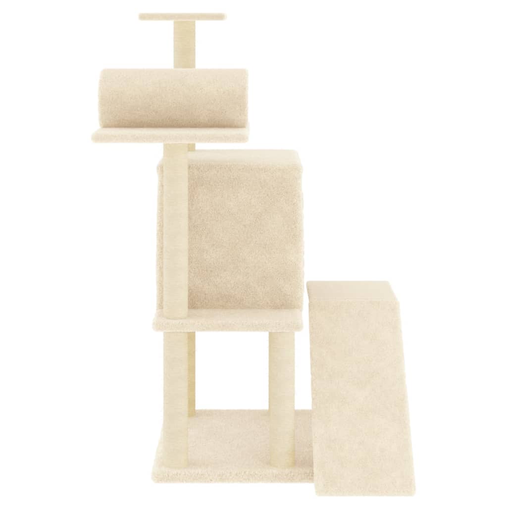 Albero per Gatti con Tiragraffi in Sisal Crema 110,5 cm 172061