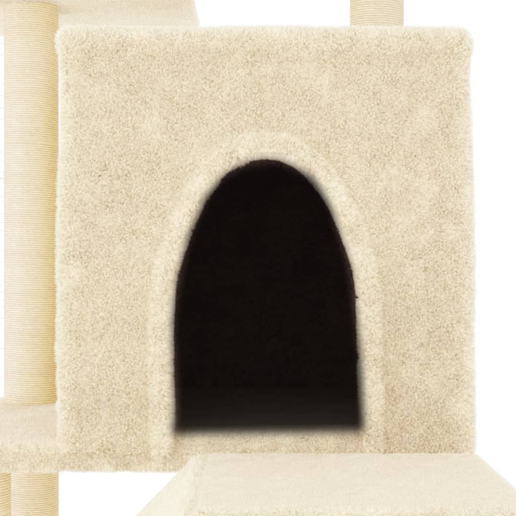 Albero per Gatti con Tiragraffi in Sisal Crema 110,5 cm 172061