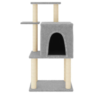 Albero per Gatti con Tiragraffi in Sisal Grigio Chiaro 97 cm 172065