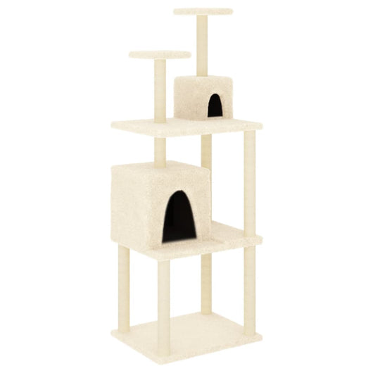 Albero per Gatti con Tiragraffi in Sisal Crema 167 cm 172067