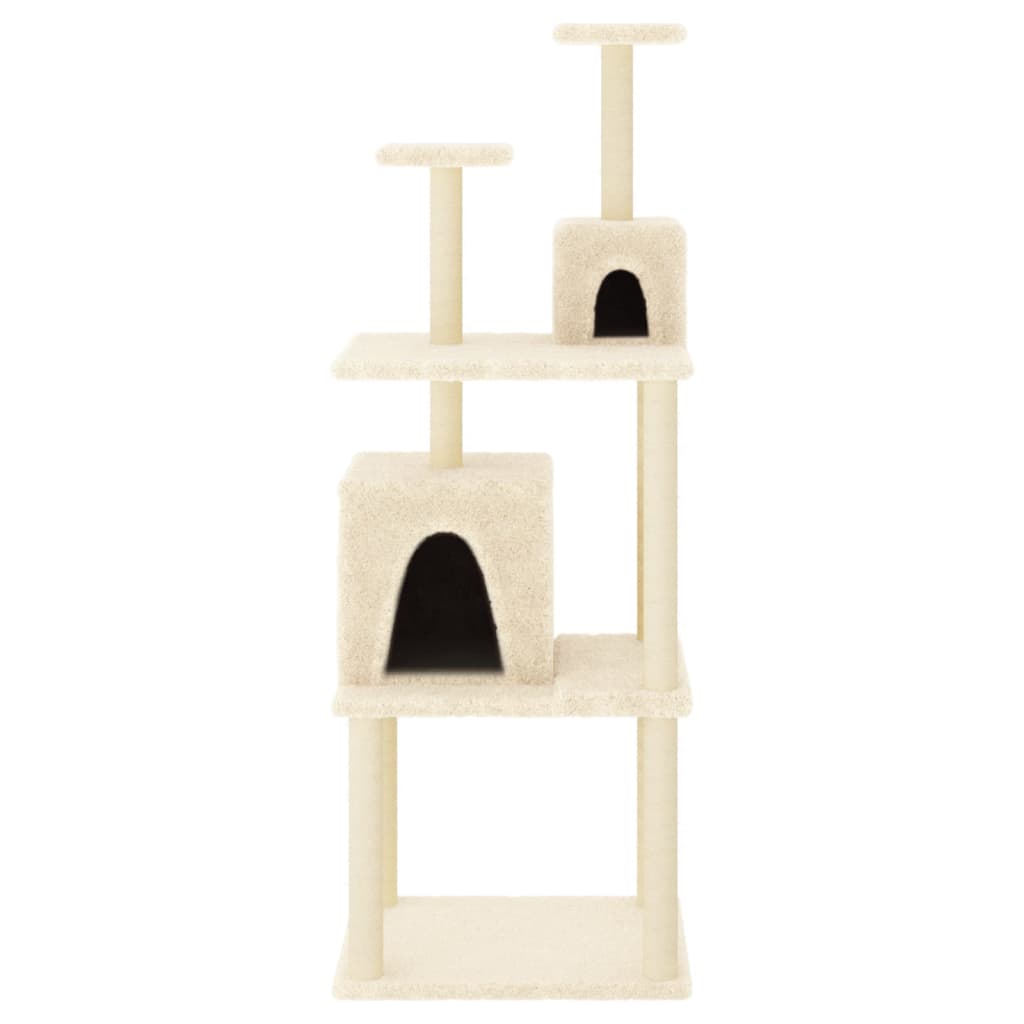 Albero per Gatti con Tiragraffi in Sisal Crema 167 cm 172067